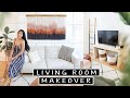 Extreme DIY Living Room Makeover (Rental Friendly) | diy accent wall, diy table, diy art & more!