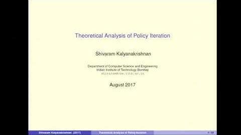 IJCAI17 T19 - Theoretical Analysis of Policy Iteration (HD)