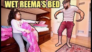 WET REEMA'S BED PRANK!!! *she flipped out*