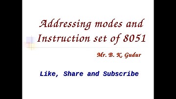 8051 Addressing modes and Instruction set