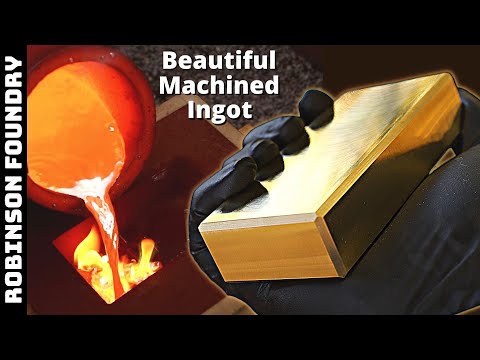 Casting and Machining a Brass Ingot from brass plumbing fittings - This thing looks beautiful!