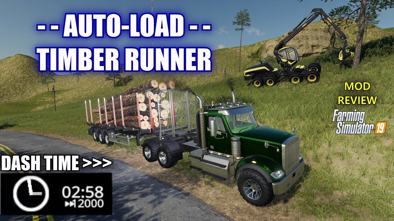 Load auto. ФС 19 DASHTIME. Timber Runner прицп. Mud Runner Farm Mod.