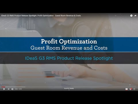 IDeaS G3 RMS Product Release Spotlight: Profit Optimization - Guest Room Revenue & Costs