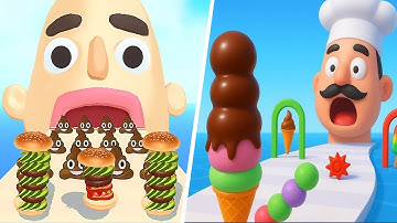 Sandwich Runner 🆚 Stacky Ice Cream Runner🌻🧿🌺🌈Max Levels Walkthrough Android IOS Update Gameplay70361