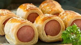 Essayez de rouler la pâte Feuilletée aux saucissons de cette manière |Recette Feuilletée pour buffet