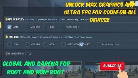 Unlock Max Graphics and Ultra Fps for Codm | No virtual | Non-root & Root devices | Global & Garena
