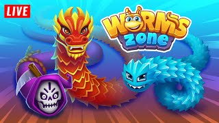 🔴 LIVE: Growing the BIGGEST Worm in Worm Zone 🐍 screenshot 4