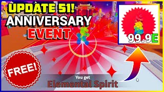 I got the New *ELEMENTAL SPIRIT* weapon | One Year Anniversary Event in Weapon Fighting Simulator