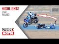 Perolari flies over badovinis crashed bike  thai round 2019  worldsbk