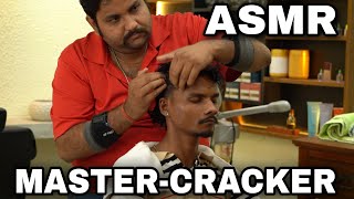 Master Cracker Taking Head massage from Shamboo Barber  ! Skin cracking  #asmr #indianbarber