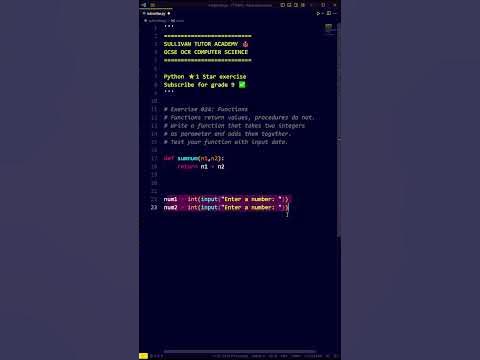 WRITE YOUR OWN FUNCTIONS - Python GCSE (Beginner) - YouTube