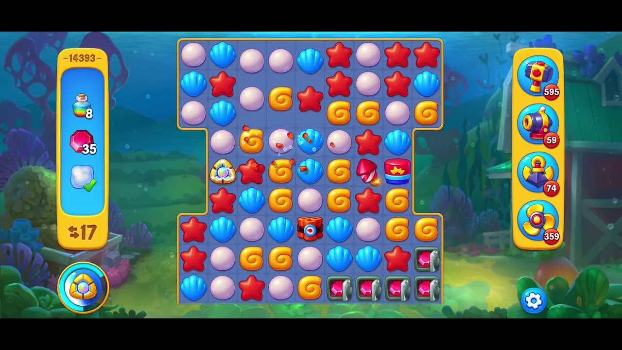 Fishdom level 14393 no boosters フィッシュダム ノーマル - YouTube