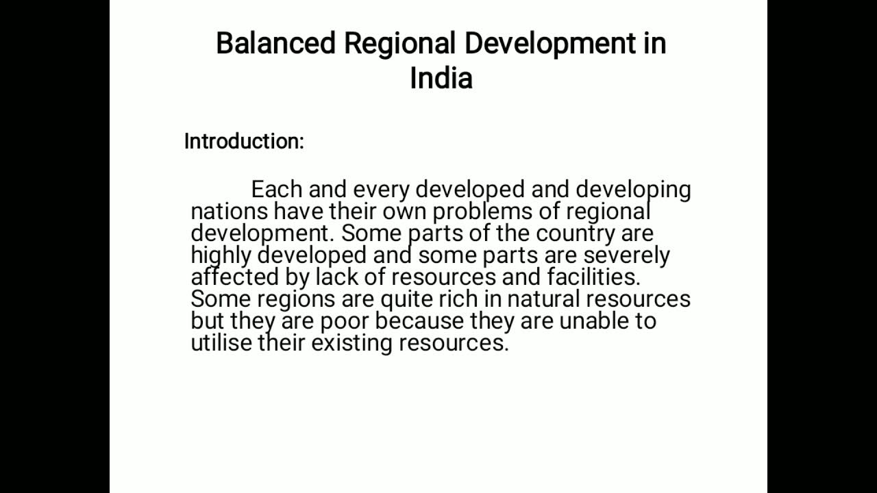 Balanced regional development in India. Session 18 YouTube