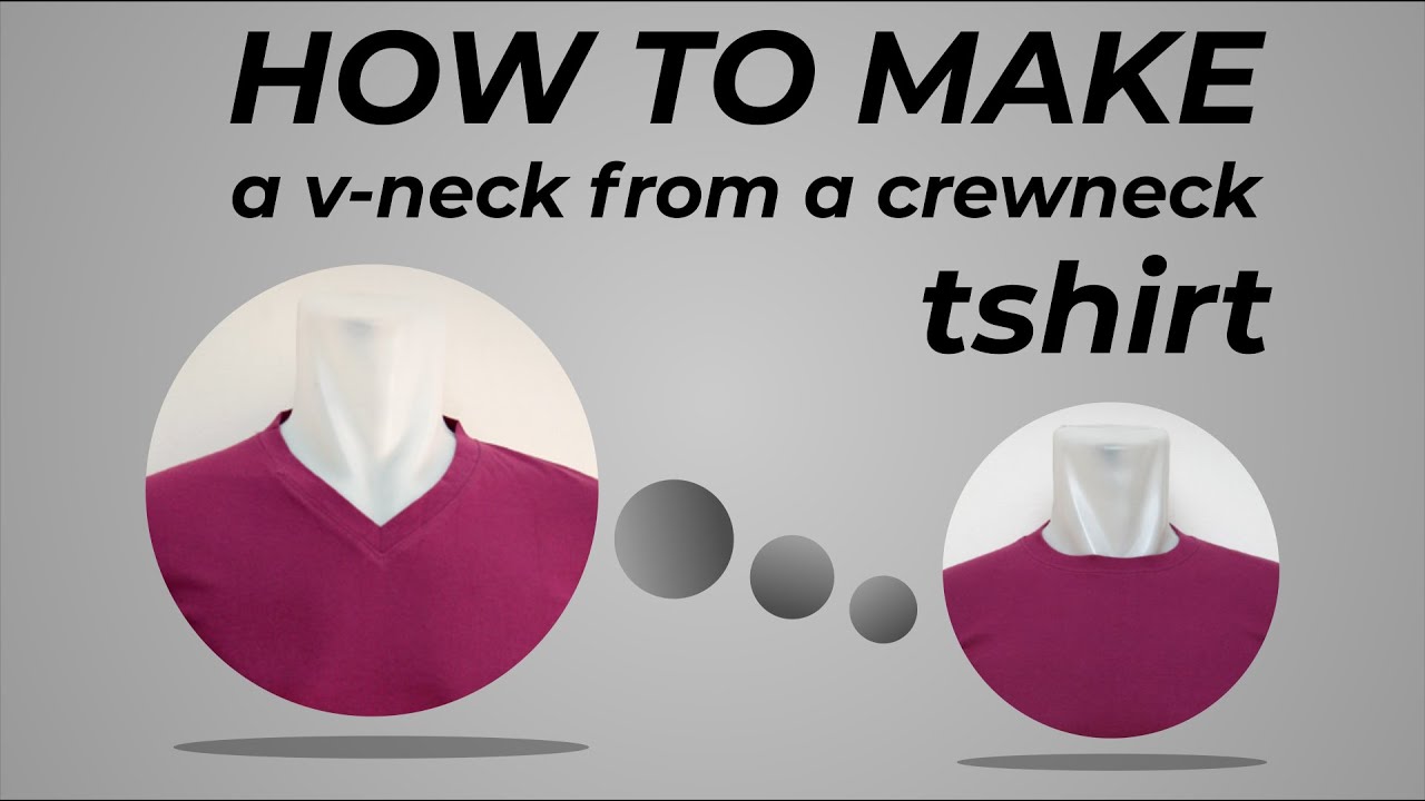 How to sew a V-neck from a crewneck . Cara membuat kerah V - YouTube