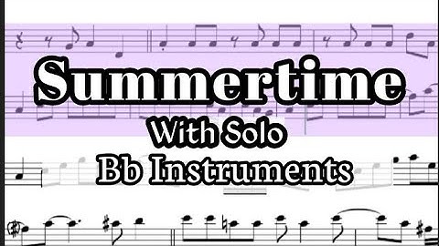 Summertime with solo Bb Instruments Sheet Music Backing Track Play Along Partitura
