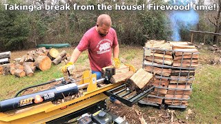 Break time! Tractor supply countyline log splitter making firewood! #522