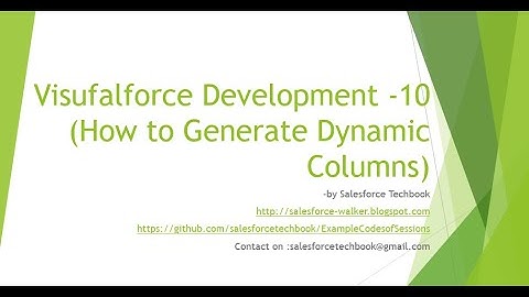 Visualforce Page Development-10 (Dynamic Columns Generation)
