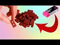 How to make mold for miniature bricks. Making miniature silicone brick molds with erasers