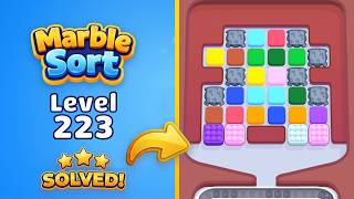 Marble Sort! - Color Puzzle Level 223 Walkthrough 🧩 | Solution & Gameplay (VooDoo) 🔴