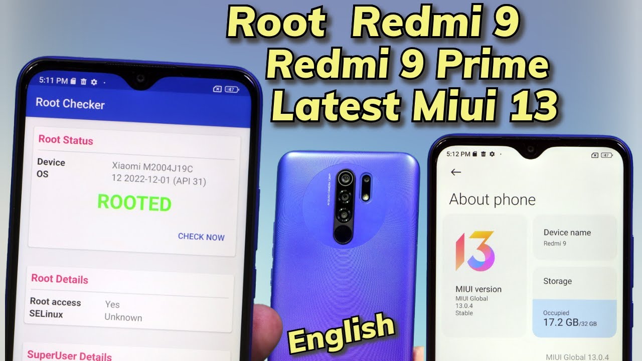 Как получить права root на Redmi 9 Redmi 9 Prime с последней версией Miui 13 и Android 12 на англ...