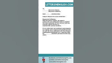 Request Letter for Lease Addendum - Sample Letter Requesting a Lease Addendum