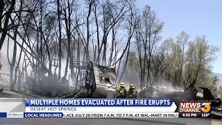 Fire damages 12 mobile homes & 12 vehicles in Desert Hot Springs, 100 people evacuated