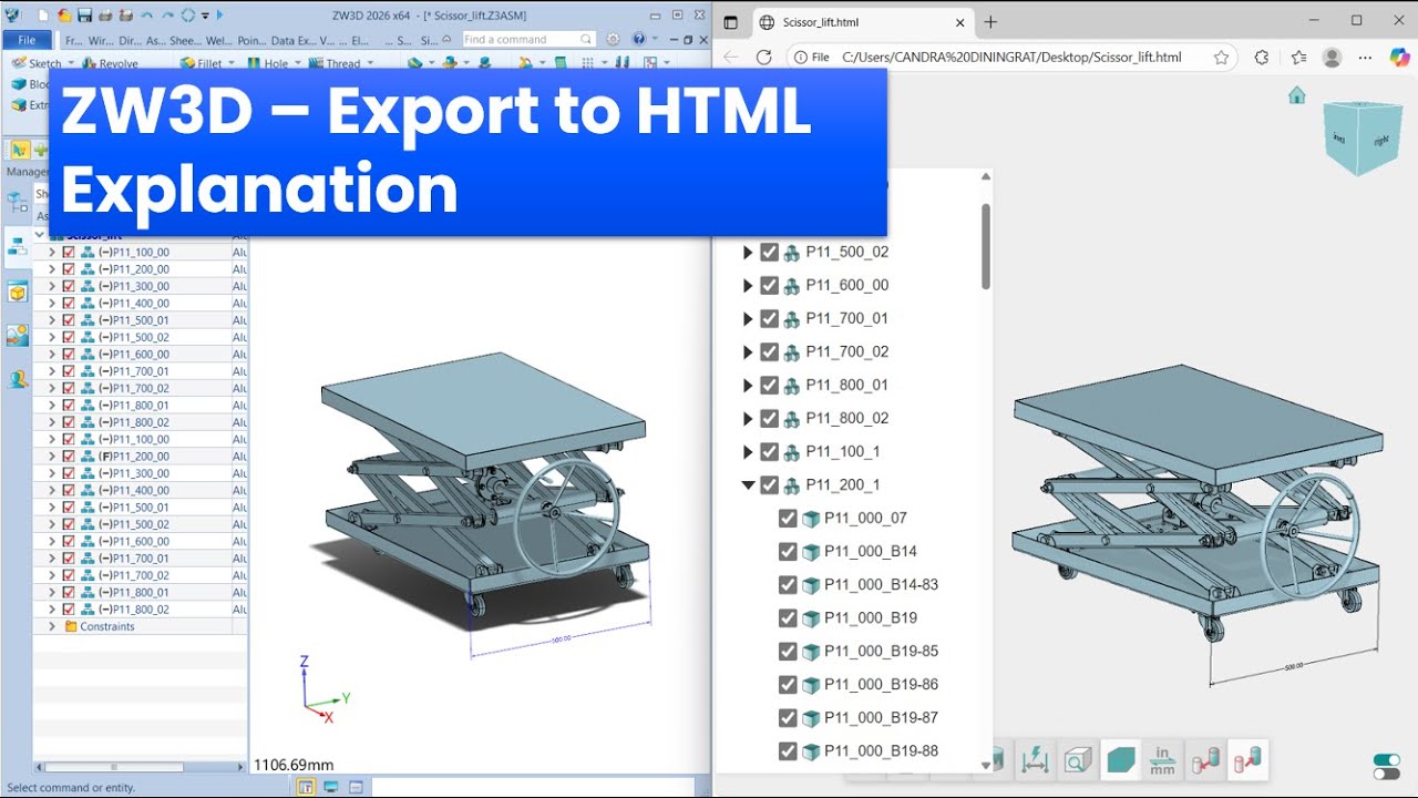 ZW3D - Export 3D Files to HTML - Bahasa Indonesia - YouTube