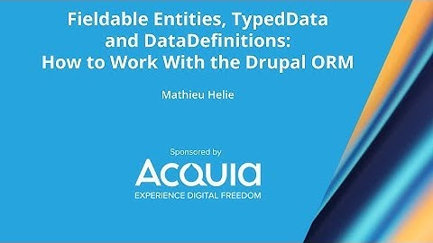 Fieldable Entities, TypedData and DataDefinitions: How to Work With the Drupal ORM