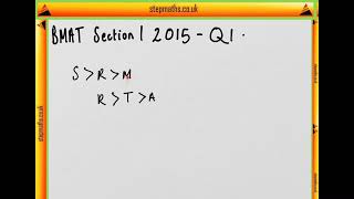 BMAT 2015 Section 1 - Q01 - Height comparison - Worked Solution