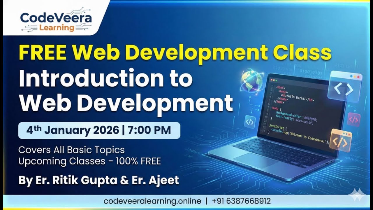 FREE Web Development Class | Introduction to HTML | 4 Jan 2026 at 7 ...
