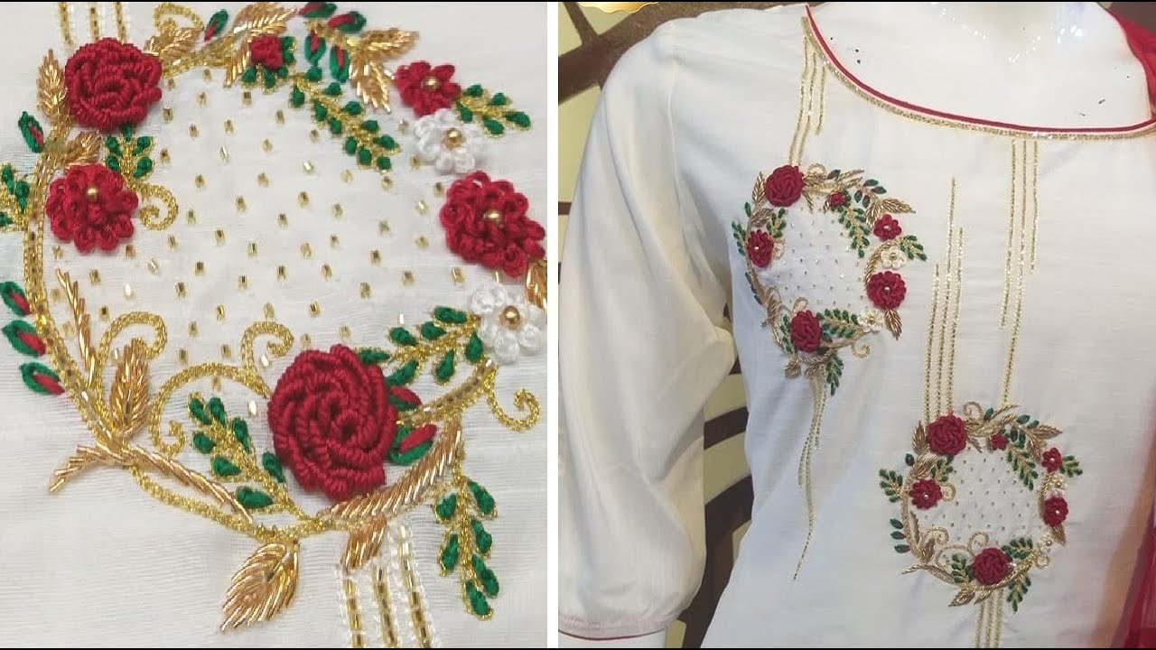 Beautiful detailing | Embroidery blouse designs, Embroidery fashion, Dress  neck designs