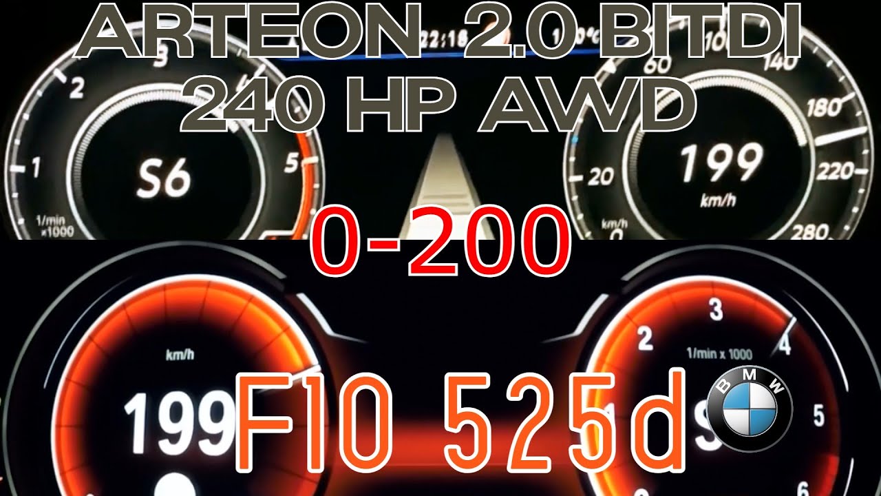Vw Arteon 2 0 Bitidi 240 Hp 4motion VS Bmw F10 525d 218 Hp 0 200 Race vw-arteon-2-0-bitidi-240-hp-4motion-vs-bmw-f10-525d-218-hp-0-200-race
