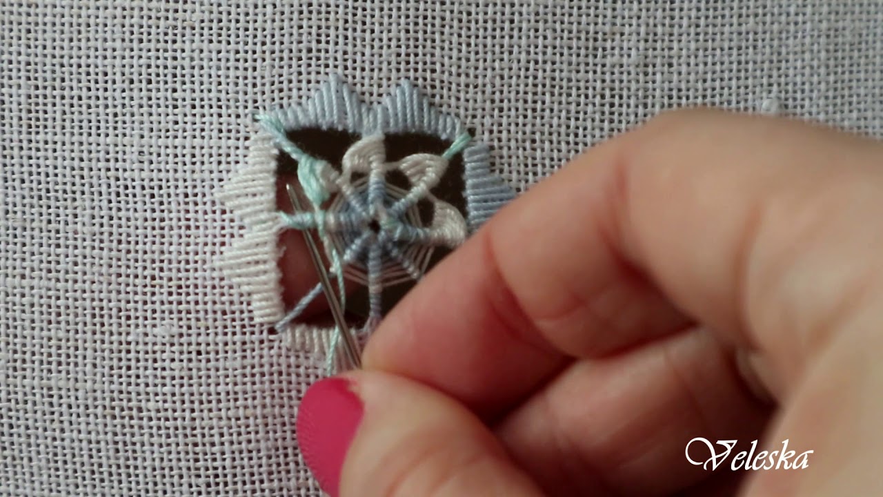 Edelweiss hardanger filling. Part 2  The flower: Whipped Spider Web and partial greek crosses