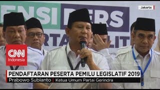Prabowo Datangi KPU, Kawal Pendaftaran Pemilu Legislatif 2019