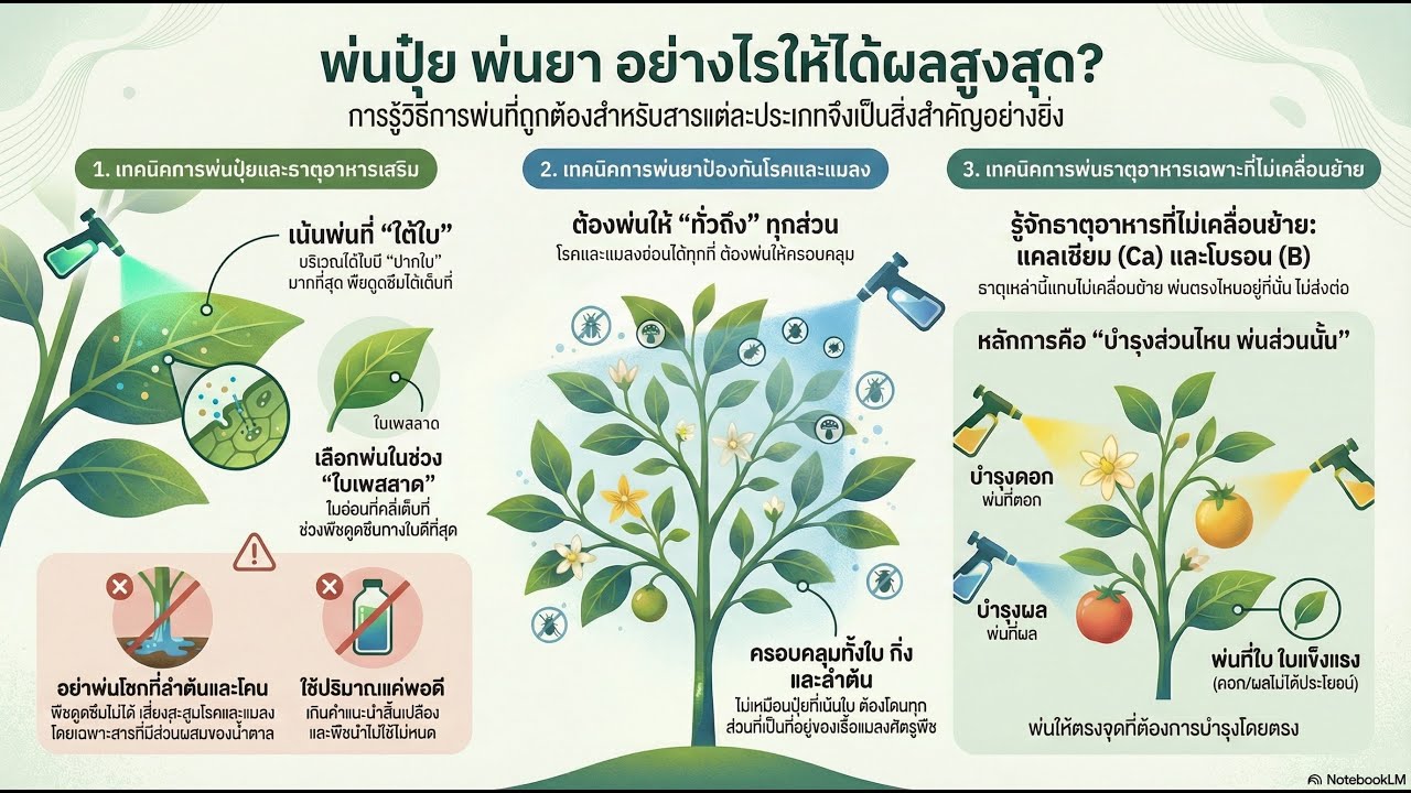 พ่นปุ๋ย พ่นยา อย่างไรให้ได้ประโยชน์สูงสุด