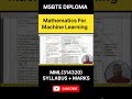 🔥 MSBTE Sem 4 Maths for Machine Learning | AIML Students Must Watch 📚