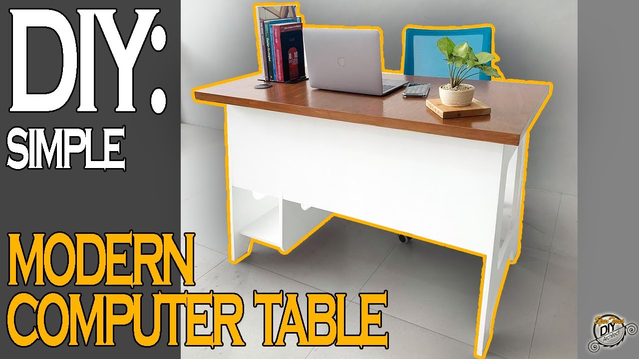 DIY: Simple Modern Computer Table Using 1 Sheet Plywood - YouTube