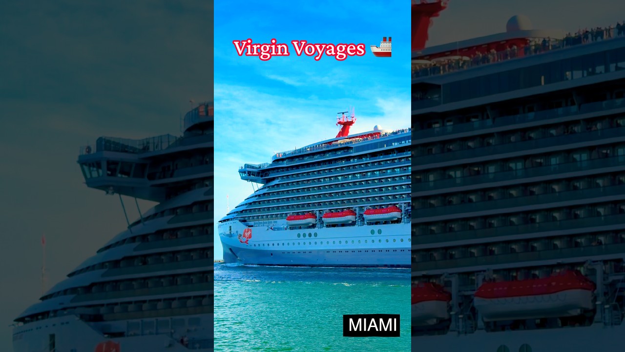 Resilient Lady Sets Sail from PortMiami 🚢 #virgin #travel #cruise #travelvlog #ocean