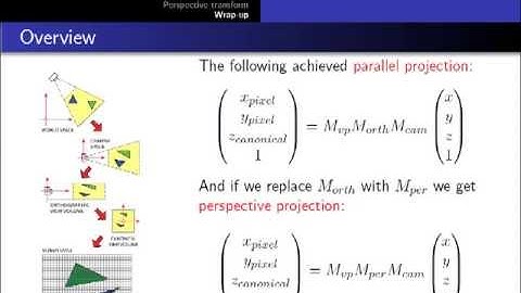 Computer Graphics 2013, Lect. 7(2) - Pipeline: perspective projection
