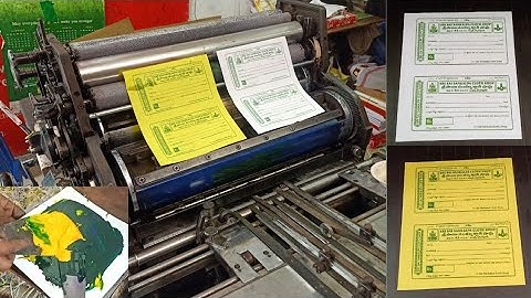 Receipt Bill Book Mixed Green Colour printing by hamada offset printing machine // offset printing