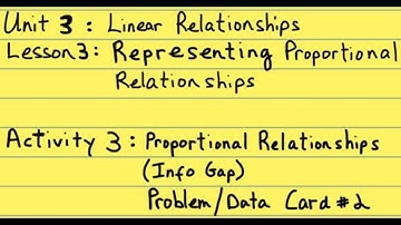 8th Grade Illustrative Mathematics: Grade 8; Unit 3; Lesson 3-3; Part 2: Proportional Relationships