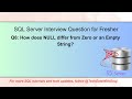 Difference Between NULL, Zero, and Empty String in SQL | @TechDataWithAnuj
