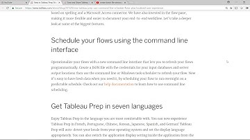 SCHEDULE TABLEAU PREP