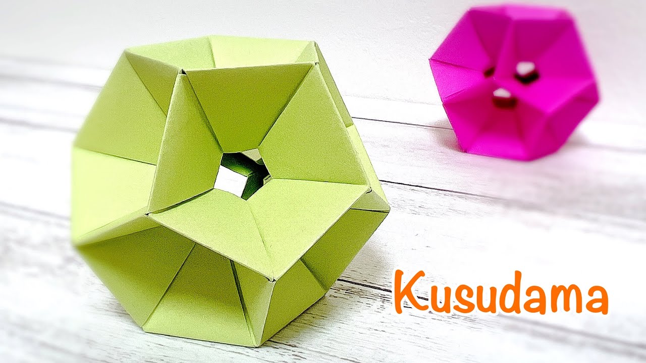 折り紙 凹んだくす玉を作ってみた!作り方/How to make a recessed kusudama with origami.Paper craft.Modular origami.