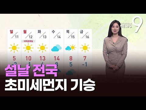 [날씨] 설날 전국 초미세먼지 기승…전남 해안·제주 비 조금