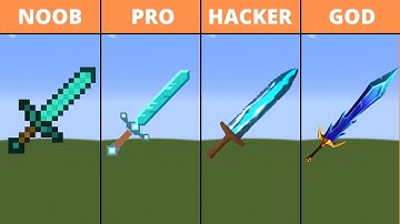 Pixel Art (NOOB vs PRO vs HACKER vs GOD) Diamond Sword in Minecraft