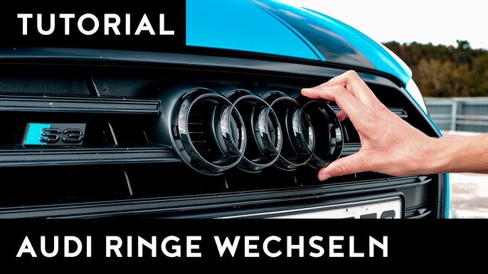 Audi Kennzeichenhalter Ringe , schwarz