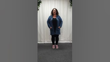 Plus Size Long Length Blue Denim Jacket
