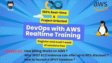 DevOps With AWS Realtime Training| S04| Billing on AWS | How SPOT Offers up to 90% discount on EC2