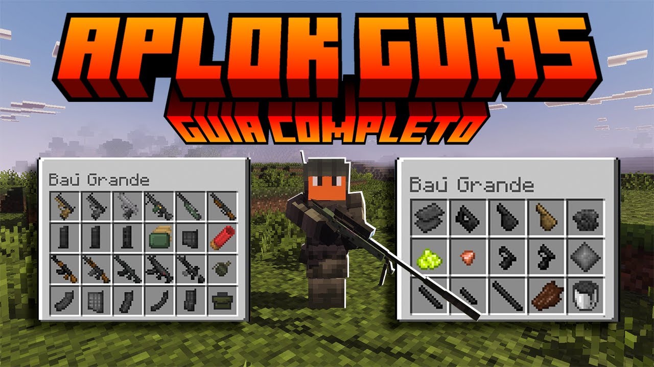 GUIA COMPLETO DO ADDON APLOK GUNS PARA MINECRAFT BEDROCK 2025 !